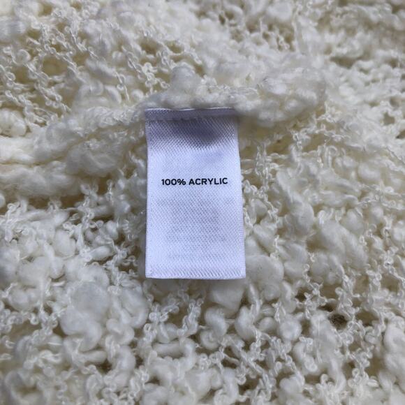 Leith Sweater Ivory White Round Neck Long Sleeve Acrylic Pullover Women's Medium - Picture 9 of 10